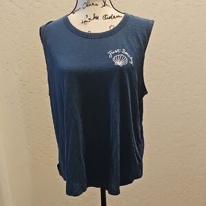 Old Navy Navy Blue Muscle Tee with Shell Graphic